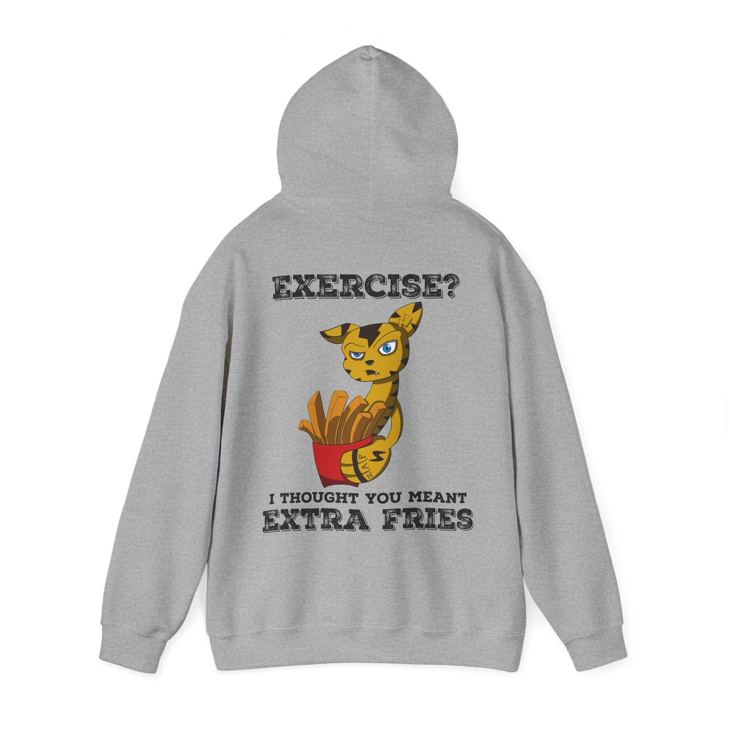 “Exercise? I Thought You Meant Extra Fries!” Hoodie – Featuring Switchit from Monix