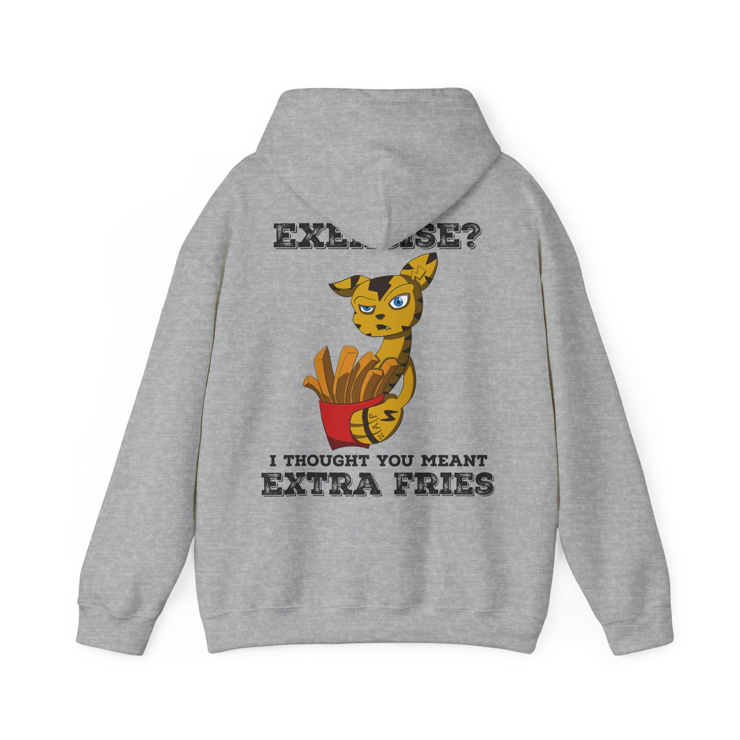 “Exercise? I Thought You Meant Extra Fries!” Hoodie – Featuring Switchit from Monix
